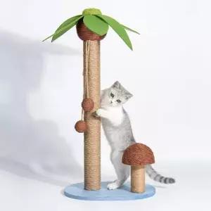 고양이 수직 스크래쳐 야자수 캣타워 73cm