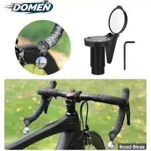 도멘 자전거 백미러 핸들바 엔드 미러 MTB 로드 바이크 조절 가능 볼록 360도 회전 거울 액세서리