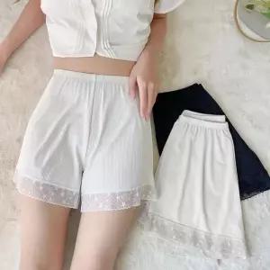[옷자락]여자 블랙 화이트 밑단 레이스 차르르핏 속바지