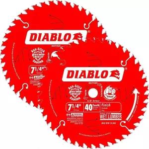 디아블로 D0740A 7-1/4인치 x 40 투스 카바이드 원형 톱날 2팩