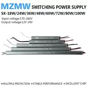 LED 드라이버 18W 24W 36W 48W 60W 72W 80W 110W 170-260V AC/DC 12V 24V 초박형 스위칭 전원 공급 장치