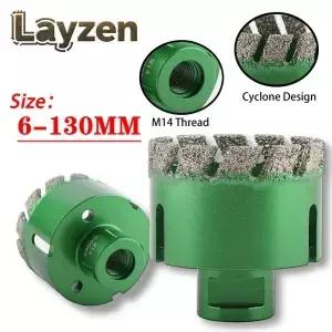 M14 나사형 진공 브레이징 다이아몬드 건식 드릴 비트 코어 홀쏘 사이클론 타입 6-130mm 도자기 타일