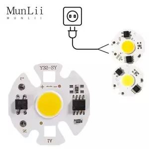MunLii 필요 없음 드라이버 220V LED COB 칩 3W 5W 7W 10w 12w 램프 스마트 IC 전구 홍수 빛 차가운 흰색