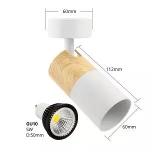 GU10 5W 스포트라이트 LED COB 스팟 트랙 조명 램프 교체 가능 천장 레일 조명기구 (옷가게 거실 가정용)