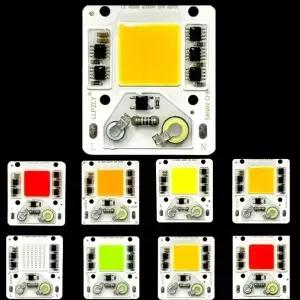 COB 광원 스마트 IC 드라이버 필요 없음 DIY 투광 조명 LED 전구 스포트라이트 AC 220V 칩 램프 야외 50W