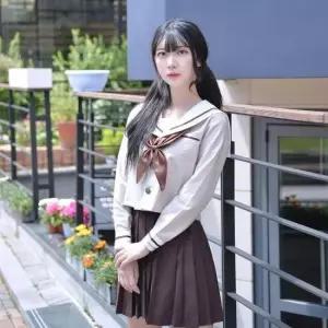 교복 교복몰 따뜻한 브라운 일본여고생 세라복 (긴팔) 세트