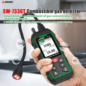 SNDWAY 가스 누출 감지기 0-1000PPM 소리 및 화면 경보 가연성 천연 메탄