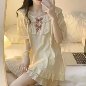 /옷자락 여자 여름 간절기 리본 홈웨어 세트