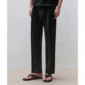 드로우핏 DRAW FIT 원턱 밴딩 린넨 테이퍼드 슬랙스 BLACK 302829