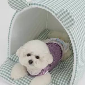 예쁜 강아지 집 키키부 펫 하우스(그린) 숨숨예쁜집 텐트 숨숨 애견 겨울 반려 냥이숨숨