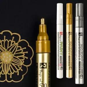 2/3Pcs 영구 페인트 마커 펜 1.2mm/2.5mm 스톤 용 빠른 건조 방수 타이어 트레드 고무 직물 금속