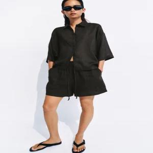 ZARA ZW 컬렉션 라미 오버사이즈 셔츠 - 브라운 4786/032/700