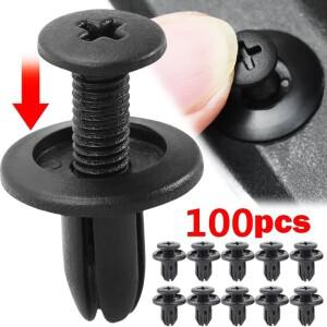 1/5/10/30/50/100pcs 8mm 플라스틱 리벳 패스너 나사 자동차 범퍼 펜더 블랙 클립 Toyota Focus Kia Nis