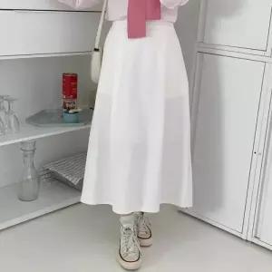 [옷자락]여성 탄탄코튼 A라인 맞주름 플레어 롱 스커트