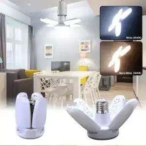 28W 팬 모양 LED 전구 E27 램프 접이식 220V 110V 홈 거실 창고 차고 천장 조명