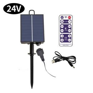 DC 24V 태양 전지 상자 키트 팩 전원 리튬 패널 빛 드릴 파는 원격 제어 세트 Led 문자열 스트립 램프 DIY