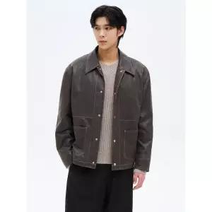 에잇세컨즈 페이크 레더 패디드 헌팅 재킷 애쉬 4747000