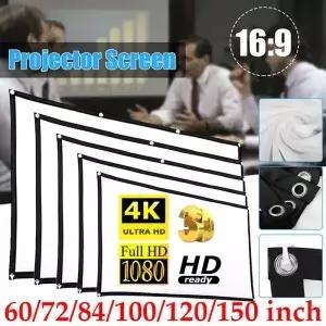 16 9 간단한 프로젝터 커튼 휴대용 HD 디스플레이 스크린 홈 시네마 극장 영화 집 야외 사무실 60 인치 72