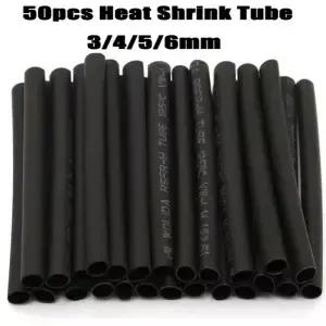 50pcs 3/4/5/6mm 열 수축 튜브 랩 와이어 케이블 절연 폴리올레핀 비율 슬리브