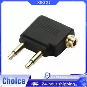 XIKCU 1-5 개/몫 듀얼 3.5mm 플러그 어댑터 잭 오디오 헤드폰 변환기 항공 비행기 여행 이어폰 커넥터