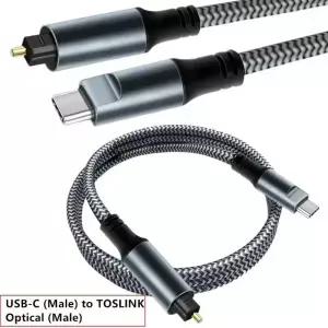 꼬아진 USB C-광 오디오 케이블 3피트 C-토슬링크 금도금 커넥터 포함 TV/사운드바 소니 PS5용