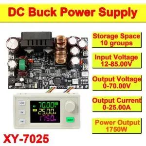 XY7025 70V/25A/1750W CNC 안정화 전압 전원 공급 장치 벅 컨버터 CC CV 정전압 스텝다운 모듈