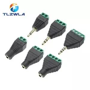 이어폰 오디오 잭 3.5mm 커넥터 스테레오 어댑터 RCA 모노 채널 플러그-나사 터미널