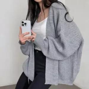 [옷자락]여성 빅사이즈 골지드롭숄더 가디건