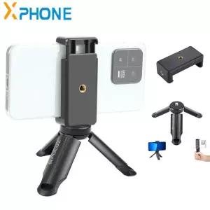 호환PULUZ 미니 휴대용 접이식 플라스틱 스탠드 삼각대 및 범용 휴대폰 클램프 브래킷 Xiaomi,huawei 용 스마트 폰 홀더 클립