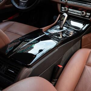 BMW 호환 호환 5 시리즈 F10 F11 520i 카본 파이버 센터 암레스트 박스 커버 수납함 기어 포지션 패널 장식