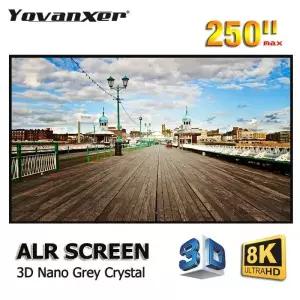 호환ALR 라이트 방지 프로젝션 스크린, 홈 시어터 프레임용 그레이 크리스탈 원단, MAX 200 인치 3D 4K 빔 포함되지 않음