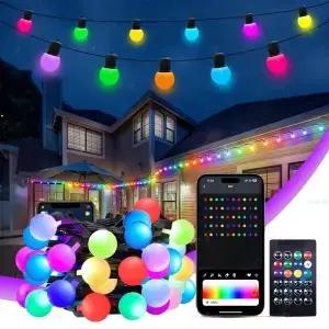 WS2812B RGB LED 문자열 갈 랜드 빛 10m 5m 스마트 IC APP 블루투스 원격 요정 조명 Dreamcolor 정원 파티