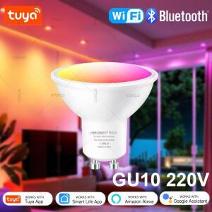 Tuya WiFi GU10 스마트 LED 전구 블루투스 디밍 가능 램프 라이프 App 제어 스포트라이트 Alexa Google과