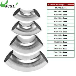 UXCELL 60mm ~ 90도 맨드릴 벤드 엘보 자동차 수정 배기관 튜브 용접 연결 1.2mm 두께