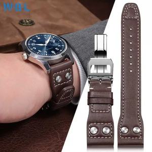 IWC 가죽 교체 시계줄 밴 파일럿 호화 스트립