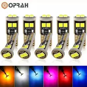 오프라 2/10Pcs Canbus T10 LED W5W 자동차 인테리어 조명 오류 없음 3030 6SMD 12V 번호판 램프 측면 주차