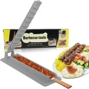 케밥 메이커 금형 플라스틱 Kabob 프레스 바베큐 고기 꼬치 수동 만들기 도구 가제트
