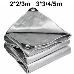 방수 타포린 자외선 차단 실버 방수포 다용도 2x2m 2x3 3x3 3x4 3mx5 어닝 캐노피 레인 커버 야외 차양