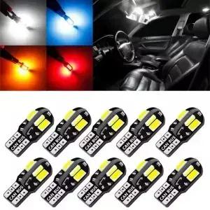 10/20PCS W5W T10 LED 전구 캔버스 5730 8SMD 12V 6000K 194 168 자동차 실내 지도등 돔등 주차등 자동