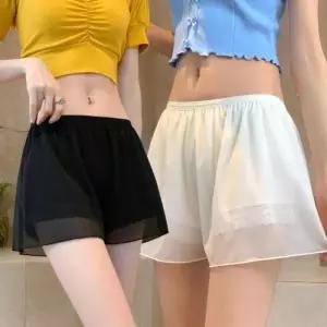 [옷자락]여성 레이스 쉬폰 비침방지 데일리 속바지