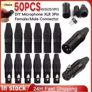 10-50Pcs DIY 마이크 XLR 3Pin 남성 여성 플러그 커넥터 케이블 솔더 어댑터 스피커 전송 이어폰
