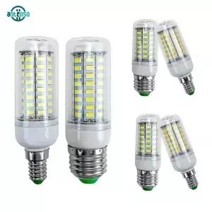 LED 전구 E27 E14 촛불 AC 220V Lampada 테이블 옥수수 램프 24 36 48 56 69 72leds Bombilla 샹들리에