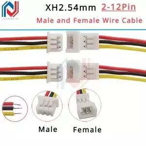 10PCS JST XH2.54 2.54mm 와이어 케이블 커넥터 2P/3P/4P/5P/6/7/8/9/10/11/12 핀 피치 남성 여성 플러그