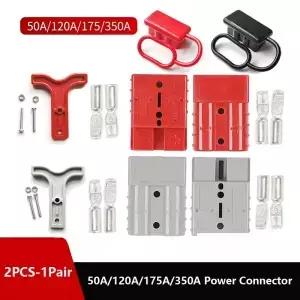 2Pin 50A 120A 175A 350A 고전류 커넥터 자동차 배터리 빠른 연결 분리 전원 지게차 플러그 핸들 먼지 커버