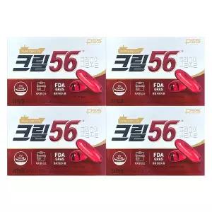 크릴56 1000mg X 30캡슐 4박스 펄세스 함익병 크릴오일 56