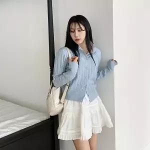 [옷자락]여자 캉캉치마 에이라인 공주풍 흰색 미니스커트