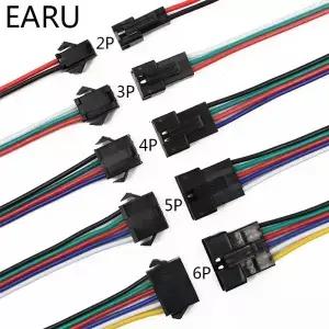 10 쌍 15cm JST SM 2P 3P 4P 5P 6P 플러그 소켓 남성-여성 와이어 커넥터 LED 스트립 램프 드라이버 빠른