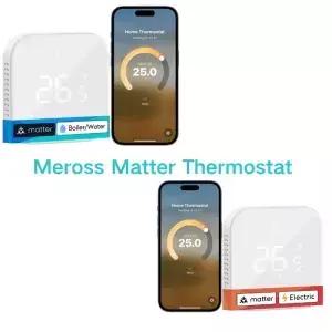 메로스 매터 EU 버전 온도 조절기 MTS215/MTS215B (전기 또는 보일러/온수 난방 시스템용) 홈킷 알렉사와