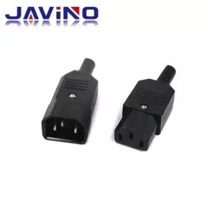 IEC 직선 케이블 플러그 커넥터 C13 C14 10A 250V 검정색 암수 재배선 가능 전원 3핀 AC 소켓