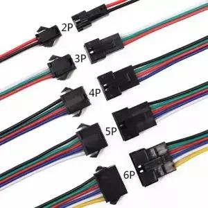 SM JST LED 커넥터 케이블 RGB RGBW 스트립 라이트 어댑터 용 2/3/4/5/6 핀 플러그 소켓 남성 여성 와이어